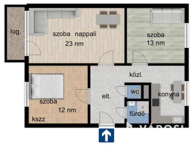 KIADÓ,3 külön álló szobás, csodaszép panel.